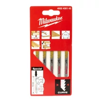 Milwaukee Bi-metál szúrófűrész lapok íves vágáshoz 75/2,5 mm (Fához és műanyaghoz) - 5db | (4932430143)