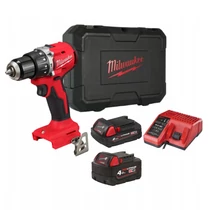 Milwaukee M18™ kompakt szénkefe nélküli ütvefúró-csavarozó, B4 és B2 akkuval, töltővel, kofferben | M18 BLPDRC-422C (4933492825)