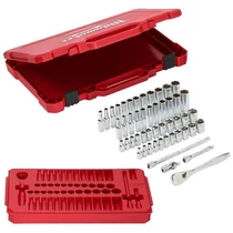 Milwaukee 1/4" Racsnis dugókulcs készlet - metrikus és colos méret - 50 részes | (4932464944)