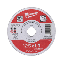 Milwaukee vékony fémvágó tárcsa - építőipari széria - SCS 41 / 125 x 1 x 22 mm | 4932451477