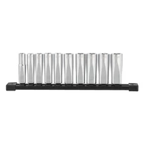 Milwaukee 3/8" dugókulcsok hosszú, metrikus, tartósínen - 10 db | 4932492509