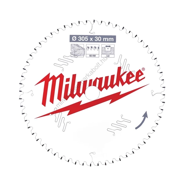 Milwaukee körfűrészlap gérvágókhoz CSB MS W 305 x 30 x 3,0 x 60ATB neg. | (4932471321)
