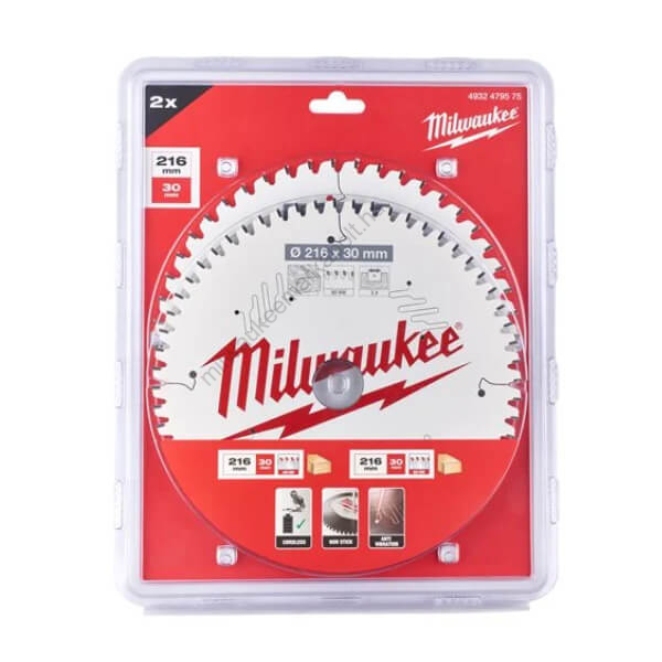 Milwaukee körfűrészlap körfűrészhez 2 x 216 x 48T/60T - 2 db | 4932479575