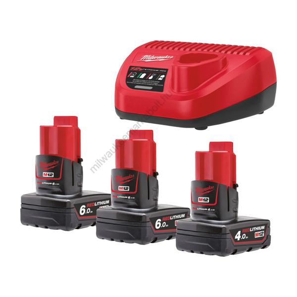 Milwaukee M12 akkumulátor és töltő szett | M12 NRGO1-643 (4932492932)