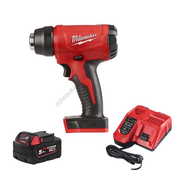 Milwaukee M18 Hőlégfúvó, töltővel, 1×5.0 Ah akkuval | M18 BHG-501 (4933459771)