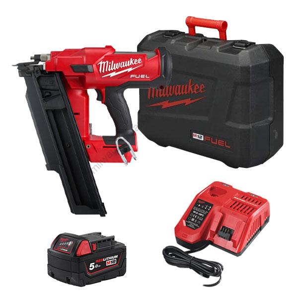 Milwaukee M18 FUEL 21° szerkezetépítő szegbelövő, töltővel, 1×5.0 Ah akkuval | M18FFN21-501C (4933478993)