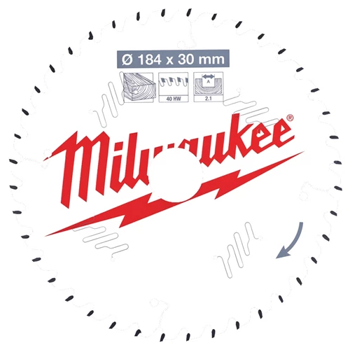 Milwaukee vezetékes és akkumulátoros kéziszerszámokhoz optimalizált körfűrészlap CSB P W 184 x 30 x 2,1 x 40ATB | (4932471298)