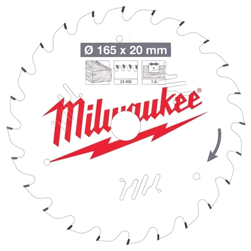 Milwaukee körfűrészlap kézi körfűrészhez, CSB P W 165 x 20 x 1.6 x 24ATB | 4932471931