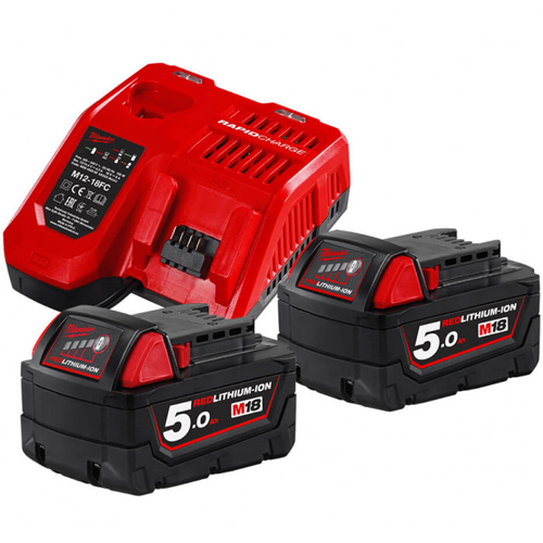 Milwaukee 2 x 5.0 Ah akkumulátor, M12-18 FC Töltő | M18 NRG-502 (4933459217)