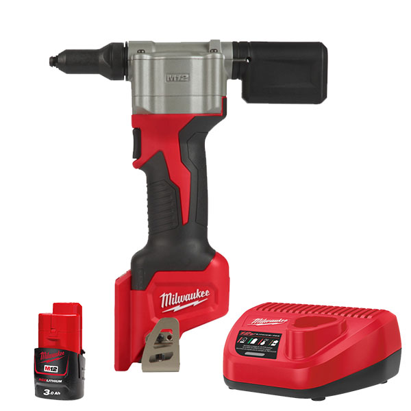 Milwaukee M12 szuperkompakt popszegecselő, töltővel, 1×3.0 Ah akkuval | M12 BPRT-301 (4933464404)
