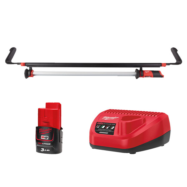 Milwaukee M12 LED motortér világítás, töltővel, 1×3.0 Ah akkuval | M12 UHL-301 (4933459432)